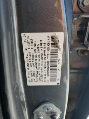 1HGCP26419A116122 - 2009 HONDA ACCORD LXP GRAY photo 12