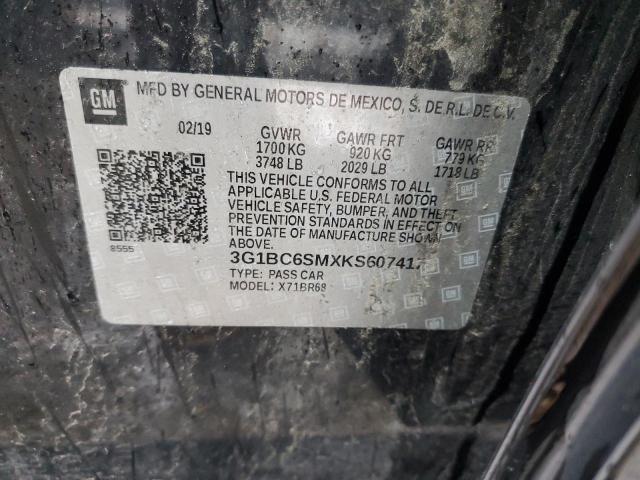 3G1BC6SMXKS607417 - 2019 CHEVROLET CRUZE LS BLACK photo 13