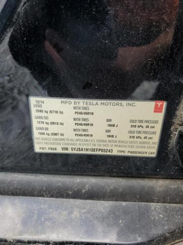 5YJSA1H10EFP65243 - 2014 TESLA MODEL S შავი ფოტო 12