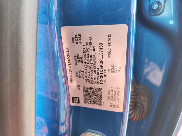 1GCPTDEK3P1137459 - 2023 CHEVROLET COLORADO Z71 BLUE photo 12