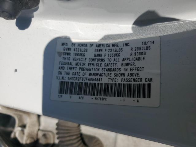 1HGCR2F87FA054847 - 2015 HONDA ACCORD EXL WHITE photo 12