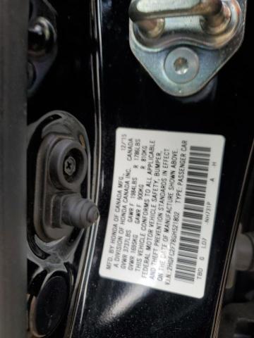 2HGFC2F78GH521802 - 2016 HONDA CIVIC EX BLACK photo 12