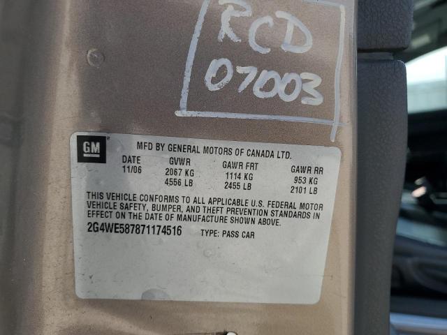 2G4WE587871174516 - 2007 BUICK LACROSSE CXS أسمر صورة 12