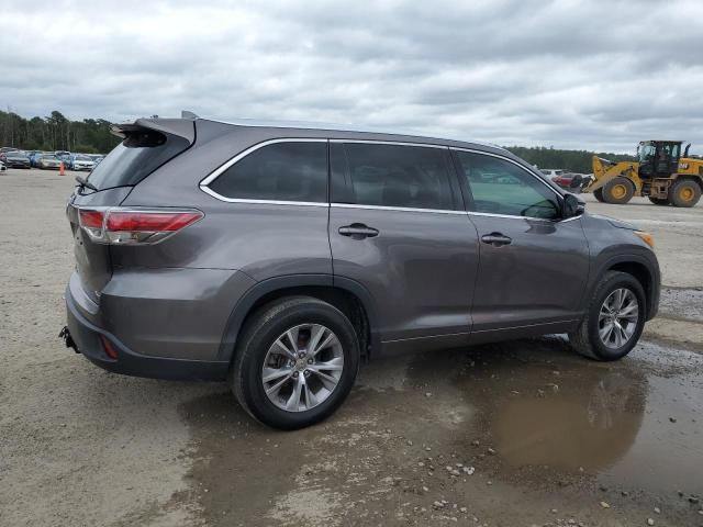 5TDKKRFH5ES024223 - 2014 TOYOTA HIGHLANDER XLE GRAY photo 3