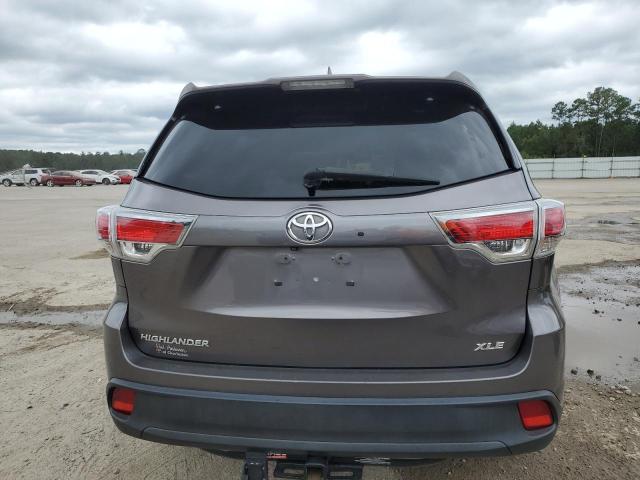 5TDKKRFH5ES024223 - 2014 TOYOTA HIGHLANDER XLE GRAY photo 6