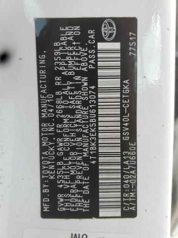 4T1BK3EK5BU613074 - 2011 TOYOTA CAMRY SE Biały zdjęcie 12