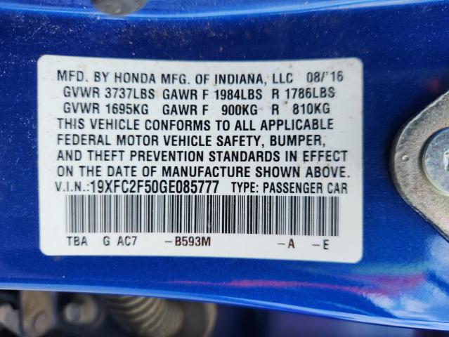 19XFC2F50GE085777 - 2016 HONDA CIVIC LX 蓝色 照片 12