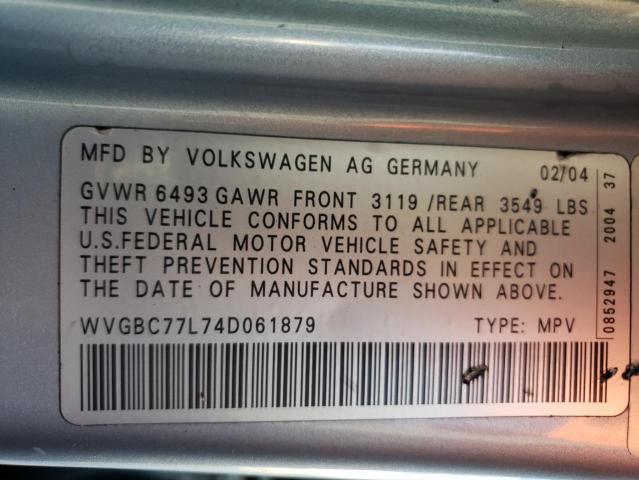 WVGBC77L74D061879 - 2004 VOLKSWAGEN TOUAREG 3.2 BLUE photo 13