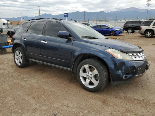 JN8AZ08T24W225813 - 2004 NISSAN MURANO SL BLUE photo 4