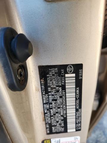 4T1BE32K35U505391 - 2005 TOYOTA CAMRY LE GOLD photo 12