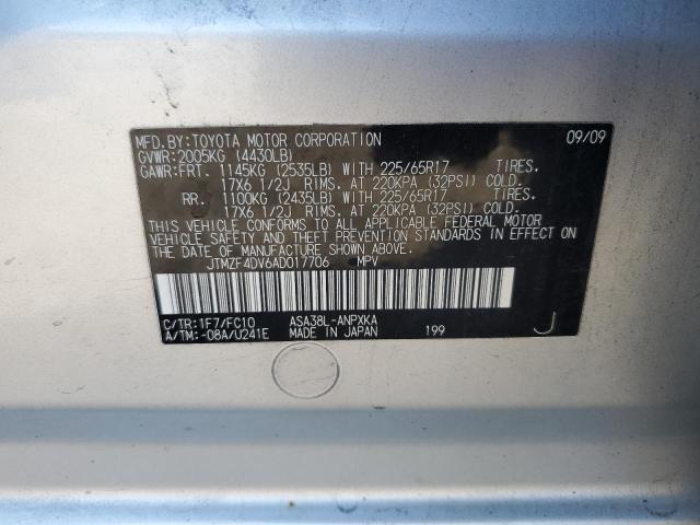 JTMZF4DV6AD017706 - 2010 TOYOTA RAV4 SILVER photo 13