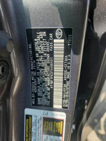 4T1BF1FK3FU496401 - 2015 TOYOTA CAMRY LE GRAY photo 13