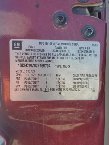 1GCEC19Z07Z165704 - 2007 CHEVROLET SILVERADO C1500 CLASSIC Bordo foto 12