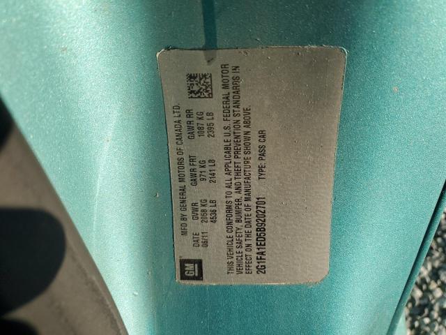 2G1FA1ED5B9202701 - 2011 CHEVROLET CAMARO LS TEAL photo 12