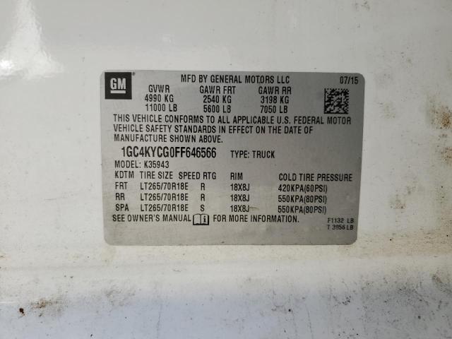 1GC4KYCG0FF646566 - 2015 CHEVROLET SILVERADO K3500 WHITE photo 12