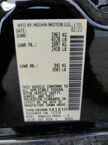 1N4BL4BV6NN341810 - 2022 NISSAN ALTIMA S BLACK photo 12