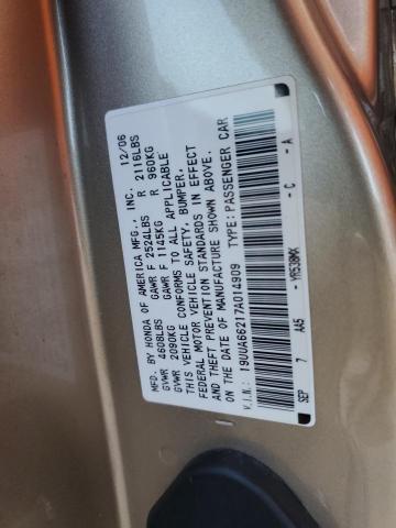 19UUA66217A014909 - 2007 ACURA TL BEIGE photo 13