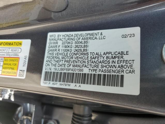 19UUB6F69PA001566 - 2023 ACURA TLX ADVANCE GRAY photo 12
