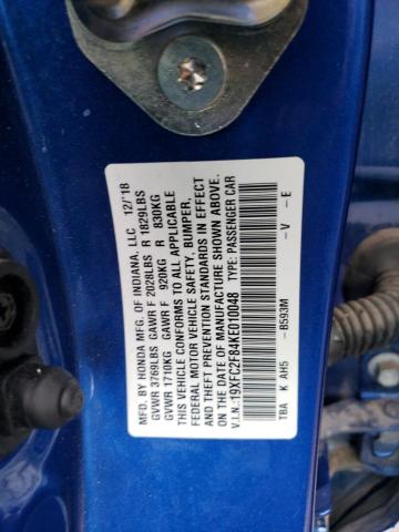 19XFC2F84KE010048 - 2019 HONDA CIVIC SPORT 蓝色 照片 12