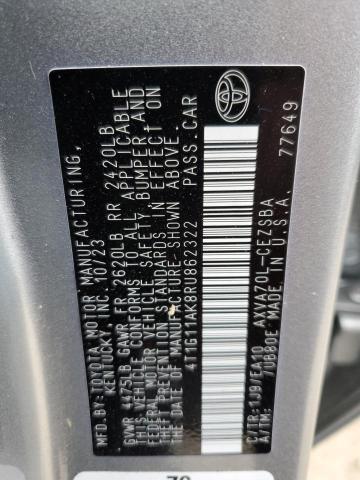 4T1G11AK8RU862322 - 2024 TOYOTA CAMRY SE NIGHT SHADE SILVER photo 13