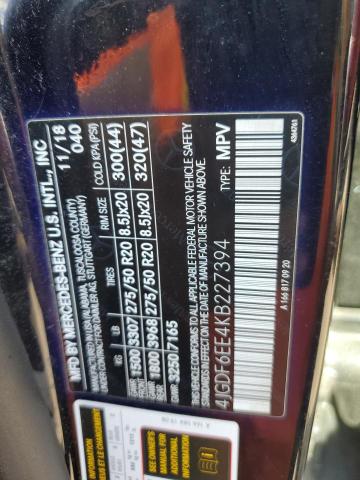 4JGDF6EE4KB227394 - 2019 MERCEDES-BENZ GLS 450 4MATIC BLACK photo 13