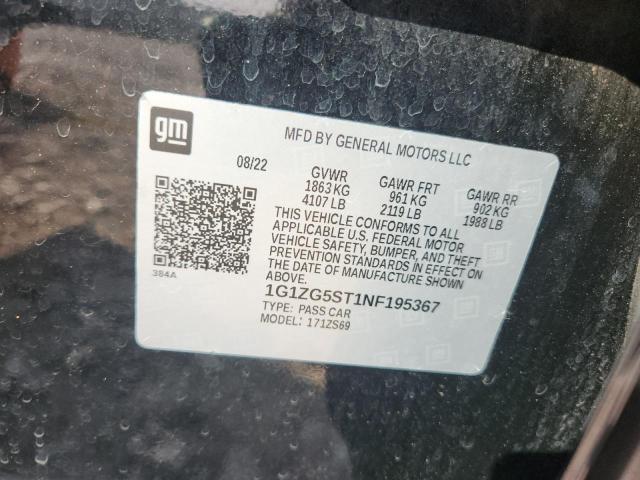 1G1ZG5ST1NF195367 - 2022 CHEVROLET MALIBU RS BLACK photo 12