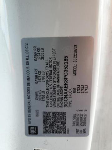 3GCNAAEK8PG352185 - 2023 CHEVROLET SILVERADO C1500 WHITE photo 12
