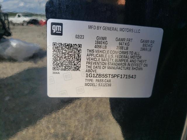 1G1ZB5ST5PF171543 - 2023 CHEVROLET MALIBU LS Siyah fotoğraf 13