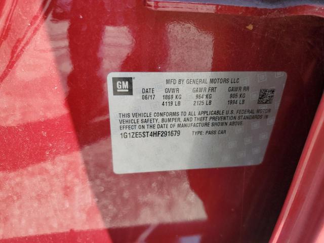 1G1ZE5ST4HF291679 - 2017 CHEVROLET MALIBU LT RED photo 12