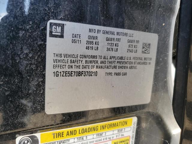 1G1ZE5E70BF370210 - 2011 CHEVROLET MALIBU LTZ შავი ფოტო 12