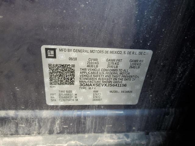 3GNAXSEVXJS641156 - 2018 CHEVROLET EQUINOX LT Blau Foto 12