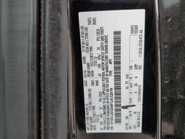 1FMCU0G94FUA32016 - 2015 FORD ESCAPE SE BLACK photo 13