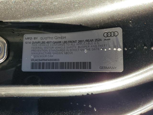 WUAC6AFR4FA900803 - 2015 AUDI RS5 GRAY photo 13