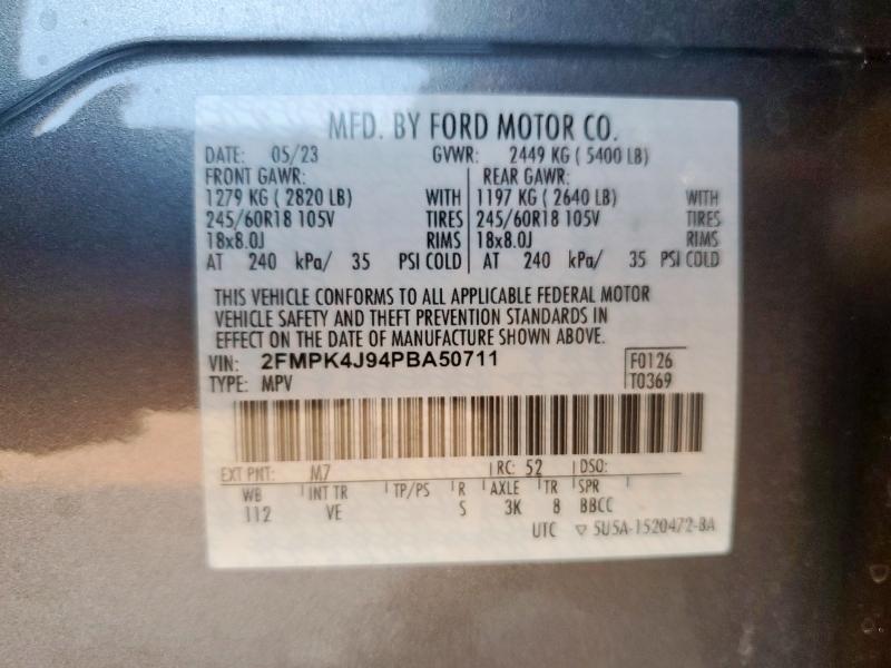 2FMPK4J94PBA50711 - 2023 FORD EDGE SEL Gümüş foto 13