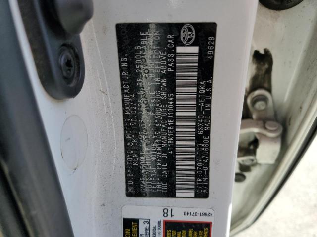 4T1BK1EB1EU100445 - 2014 TOYOTA AVALON BASE 白色 照片 13