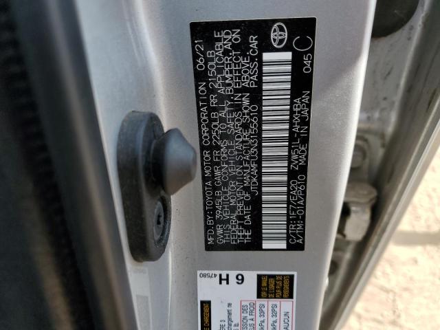 JTDKAMFU3N3155610 - 2022 TOYOTA PRIUS NIGHT SHADE Gümüş foto 12