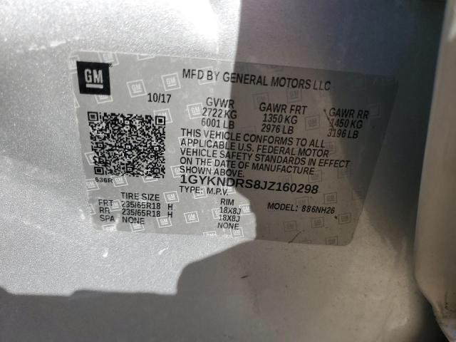 1GYKNDRS8JZ160298 - 2018 CADILLAC XT5 LUXURY SILVER photo 13