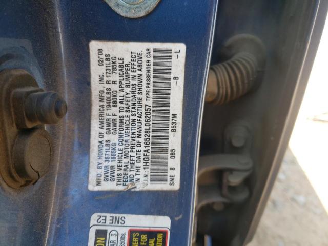 1HGFA16528L062057 - 2008 HONDA CIVIC LX 蓝色 照片 12