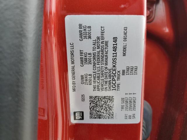 1GCPSCEK0S1148148 - 2025 CHEVROLET COLORADO LT MAROON photo 12