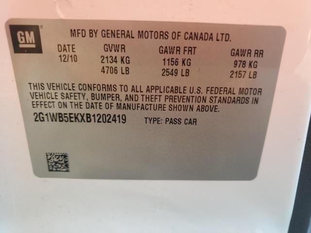 2G1WB5EKXB1202419 - 2011 CHEVROLET IMPALA LT Weiß Foto 12
