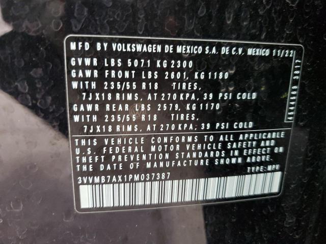 3VVMB7AX1PM037387 - 2023 VOLKSWAGEN TIGUAN SE BLACK photo 14