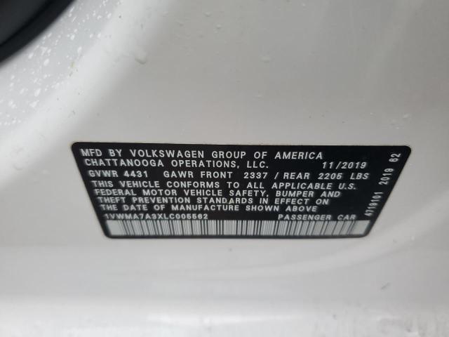 1VWMA7A3XLC005562 - 2020 VOLKSWAGEN PASSAT R-LINE Ağ foto 12
