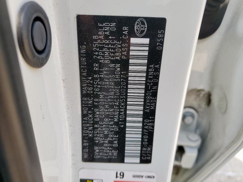 4T1DAACK5SU020771 - 2025 TOYOTA CAMRY XSE WHITE photo 13