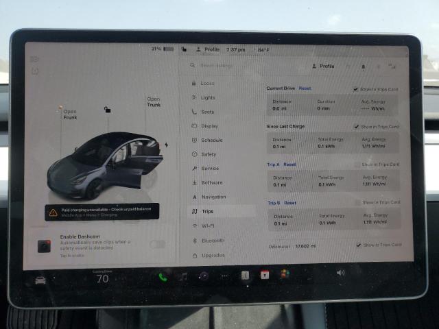 5YJ3E1EB7NF263643 - 2022 TESLA MODEL 3 GRAY photo 9