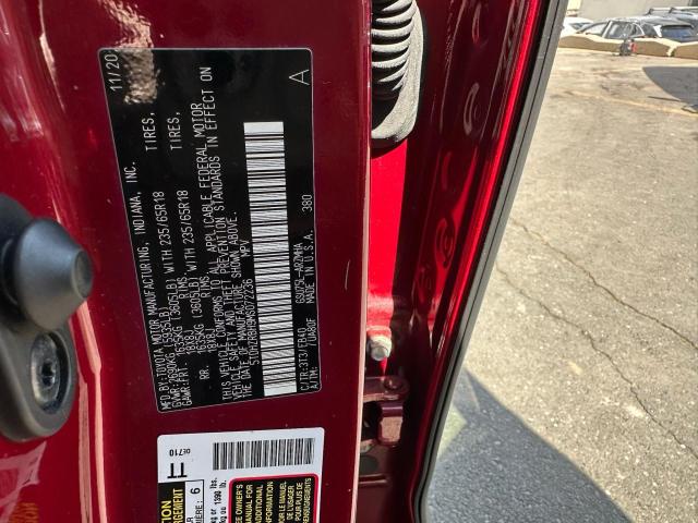 5TDHZRBH9MS072236 - 2021 TOYOTA HIGHLANDER XLE Червоний фото 10