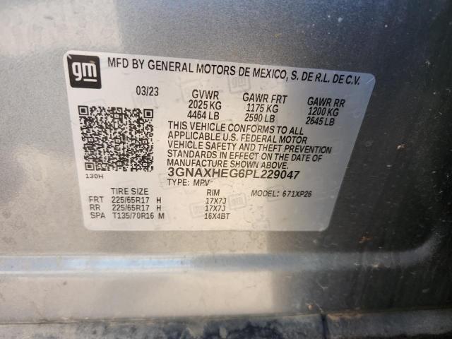 3GNAXHEG6PL229047 - 2023 CHEVROLET EQUINOX LS SILVER photo 13