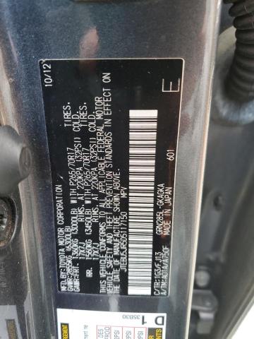 JTEBU5JR5D5117150 - 2013 TOYOTA 4RUNNER SR5 ნაცრისფერი ფოტო 13