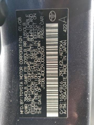 JTDBL40E29J002505 - 2009 TOYOTA COROLLA BASE GRAY photo 12