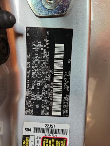 5TFUW5F11BX185344 - 2011 TOYOTA TUNDRA DOUBLE CAB SR5 SILVER photo 12