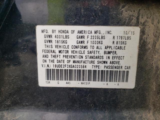 19UDE2F3XGA020584 - 2016 ACURA ILX BASE WATCH PLUS BLACK photo 12